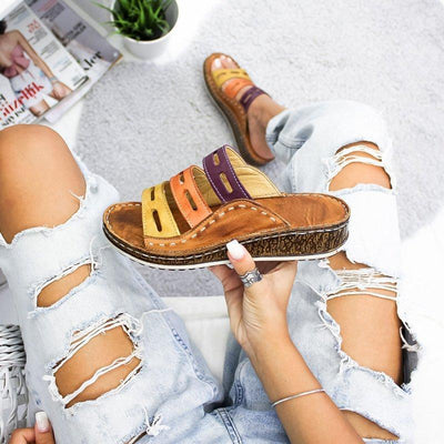 melopick.com -Tri - Color Comfy Bunion Corrector Orthopedic Sandal Shoe