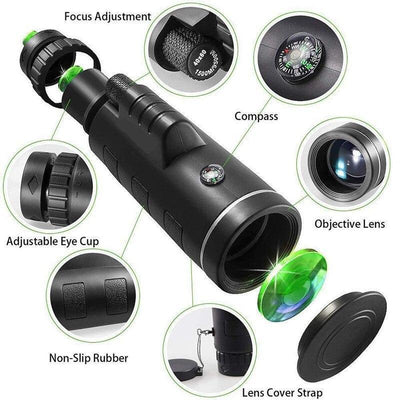 Starscope Monocular - High Power HD Monocular with Smartphone Holder & Tripod – Waterproof Monocular Telescope